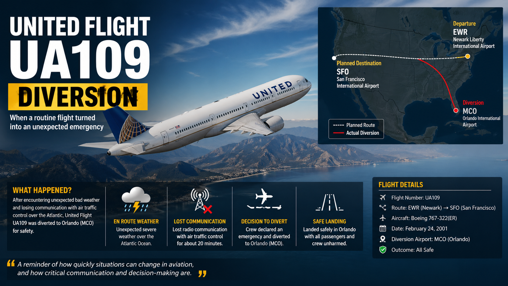 United Flight UA109 Diversion